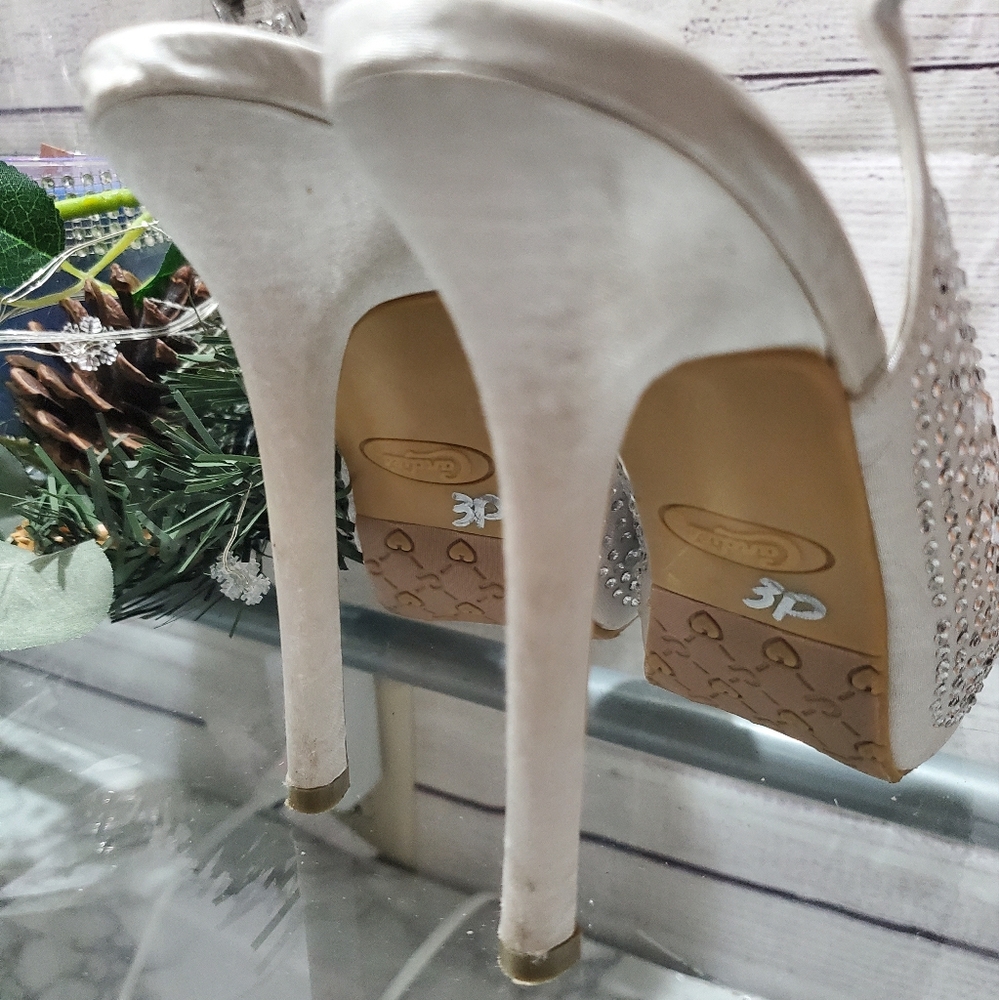 Candies Silver Rhinestone Heels - Picture 9 of 12